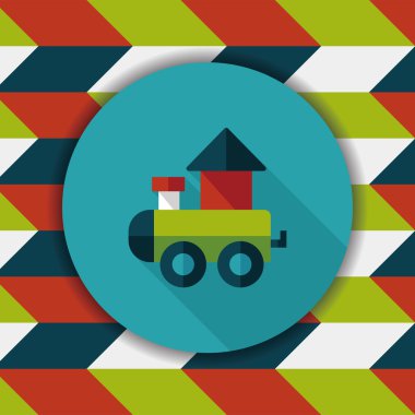 Tren oyuncak uzun gölge, eps 10 düz simgesiyle