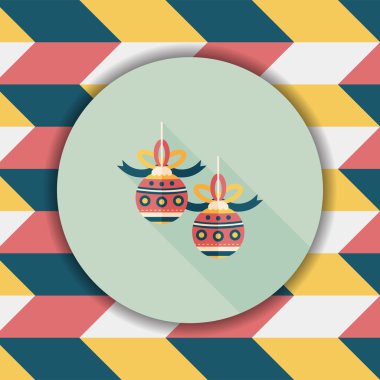 Uzun Gölge, eps10 ile Noel top düz simgesi