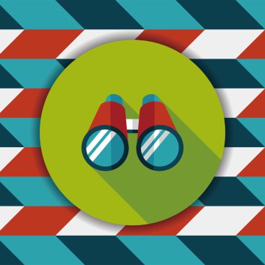 uzun gölge ile dürbün düz simgesi