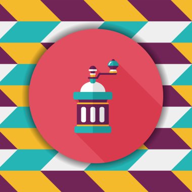 Uzungölgeli kahve makinesi düz simgesi, eps10