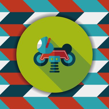 Bahçesi oyuncak uzun gölge ile'deki motor düz simgesi