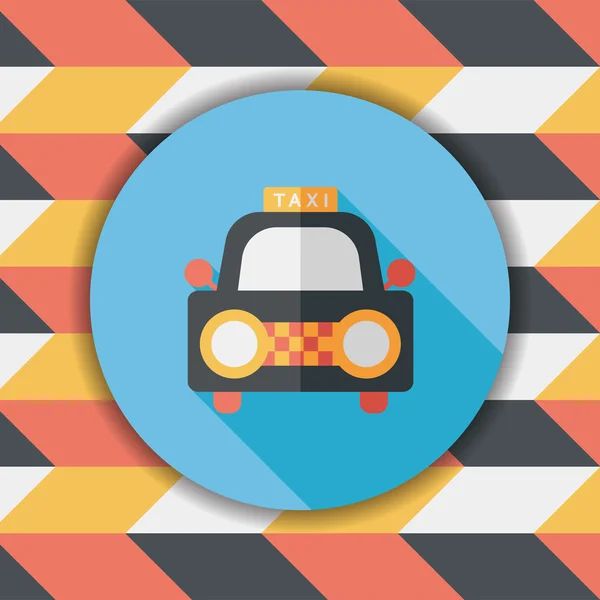 Taxi-Flach-Ikone mit langem Schatten — Stockvektor
