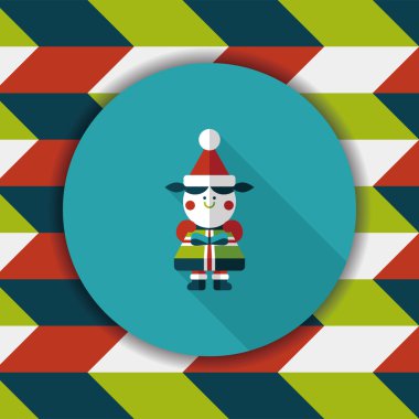 Noel kızı düz simgesi ile uzun gölge, eps10