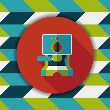 Uzungölgeli kahve makinesi düz simgesi, eps10