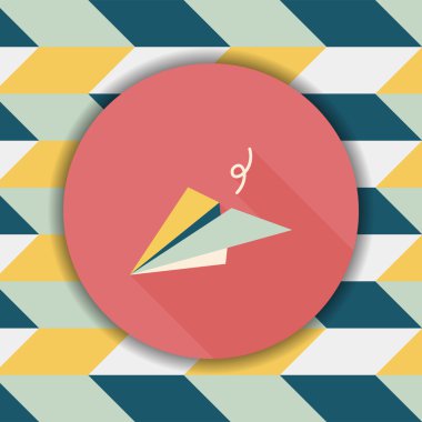 Kağıt Uçak düz simgesi ile uzun gölge