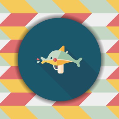 su tabancası ile uzun gölge düz simgesi