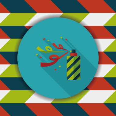 konfeti düz simgesi ile uzun gölge, eps10