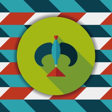 kuş düz simgesi uzun gölge ile Dengeleme