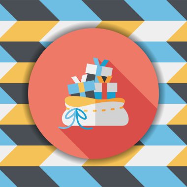 Noel kızı düz simgesi ile uzun gölge, eps10