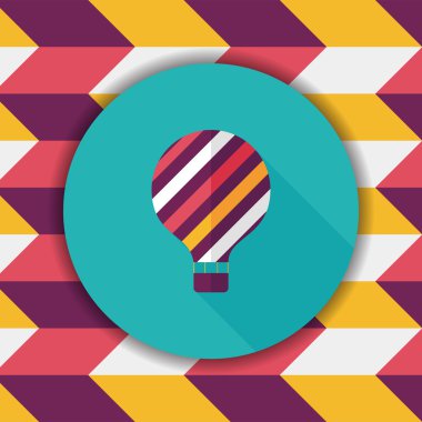 sıcak hava balonu uzun gölge düz simgesiyle