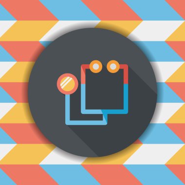 steteskop düz simgesi ve uzun gölgesi