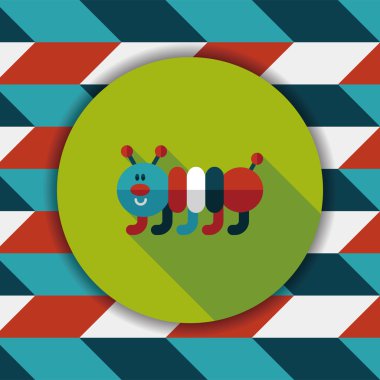 Caterpillar düz simgesi ile uzun gölge, eps10