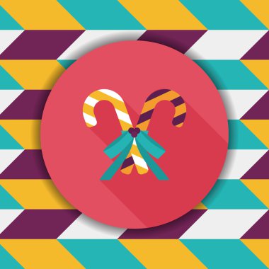 Uzun Gölge, eps10 ile Noel candy cane düz simgesi