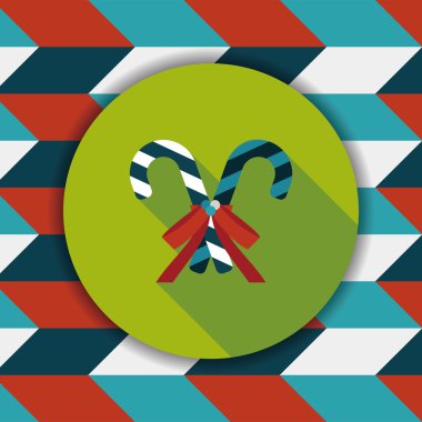 Uzun Gölge, eps10 ile Noel candy cane düz simgesi