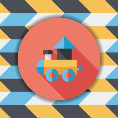 Tren oyuncak uzun gölge, eps 10 düz simgesiyle