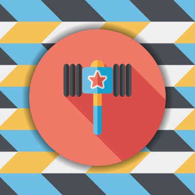 oyuncak çekiç düz simgesi ile uzun gölge, eps10