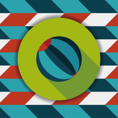 긴 그림자와 비치 볼 플랫 아이콘