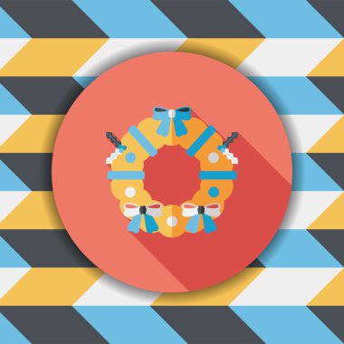 Uzun Gölge, eps10 ile Noel holly çelenk düz simgesi