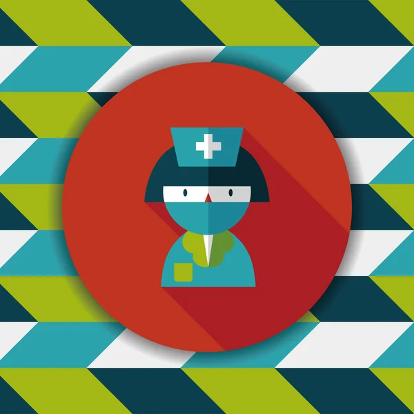 Enfermeras de medicina icono plano con sombra larga — Archivo Imágenes Vectoriales