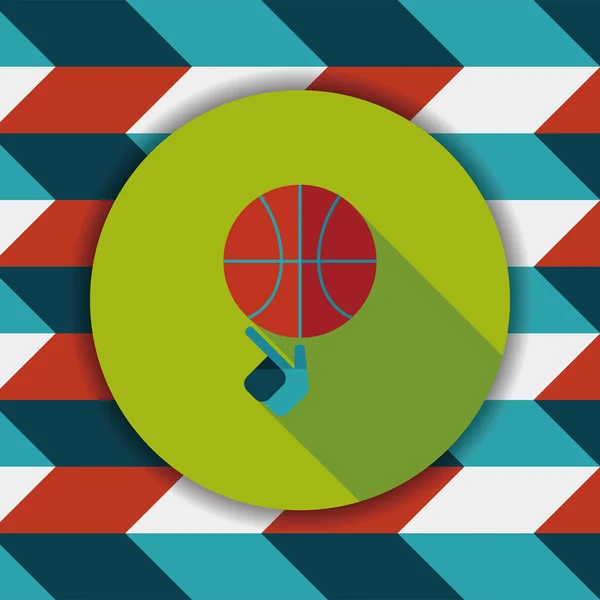 Basketball-Ikone mit langem Schatten, Eps10 — Stockvektor