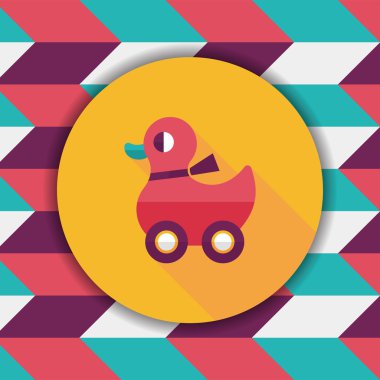 Uzun Gölge, eps10 ile ördek oyuncak düz simgesi