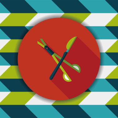 cerrahi alet düz uzun gölge simgesiyle