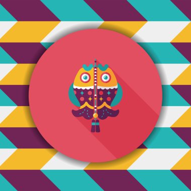 Çin yeni yılı uzun gölge, eps, düz simgesiyle Çince lu balık.