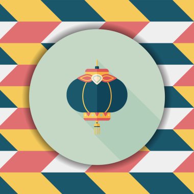 Çin yeni yılı uzun gölge, eps10, Çinli bir dekor ile düz simgesi