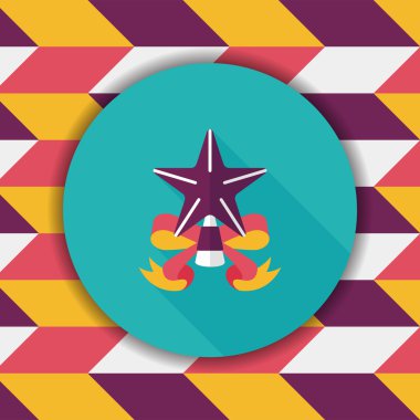 Noel yıldız düz simgesi ile uzun gölge, eps10