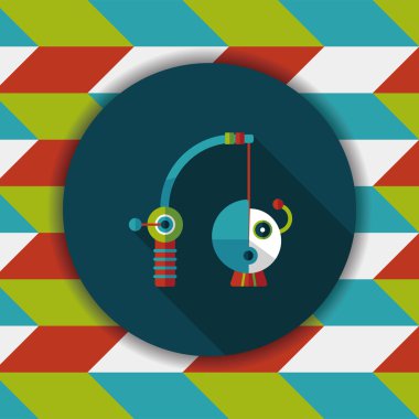 Uzun Gölge, eps10 ile balıkçılık oyuncak düz simgesi