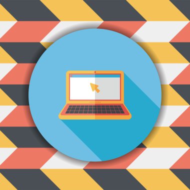 Uzun Gölge, eps10 ile dizüstü düz simgesi