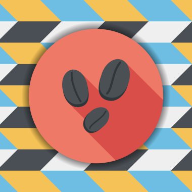 kahve çekirdeği uzun gölge, eps10 düz simgesiyle