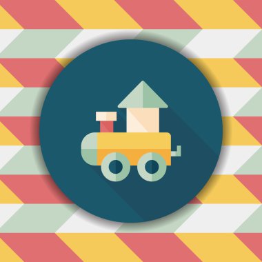 Tren oyuncak uzun gölge, eps 10 düz simgesiyle