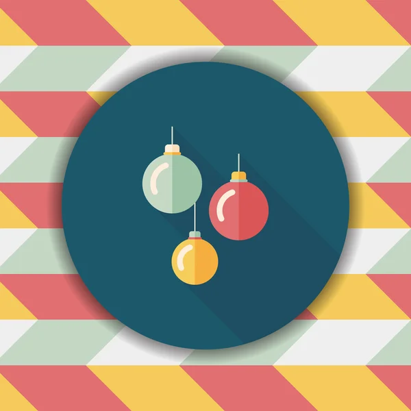 Karácsonyi labdát, lapos hosszú árnyék, eps10 ikon — Stock Vector