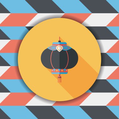 Çin yeni yılı uzun gölge, eps10, Çinli bir dekor ile düz simgesi