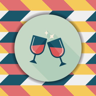 Uzun Gölge, eps10 ile martini cam alkış düz simgesi