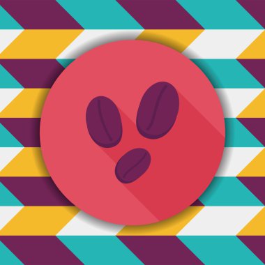 kahve çekirdeği uzun gölge, eps10 düz simgesiyle