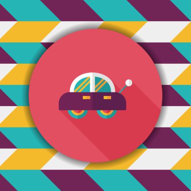 oyuncak araba uzun gölge düz simgesiyle