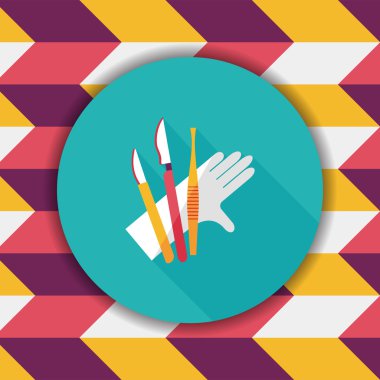 cerrahi alet düz uzun gölge simgesiyle