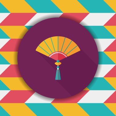 Çin yeni yılı uzun gölge, eps10, Çin foldi ile düz simgesi