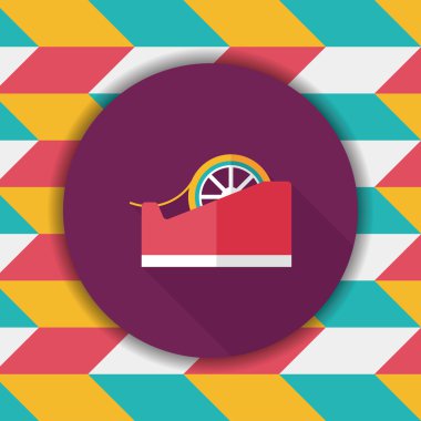 yapışkan bant düz simgesi ile uzun gölge, eps10