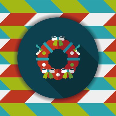 Uzun Gölge, eps10 ile Noel holly çelenk düz simgesi