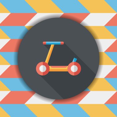 Scooter uzun gölge düz simgesi
