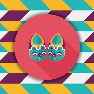 Uzun Gölge, eps10 ile işlemeli ayakkabılar düz simgesi 