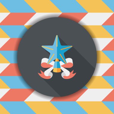 Noel yıldız düz simgesi ile uzun gölge, eps10