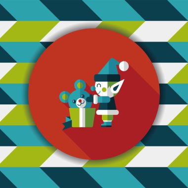 Uzun Gölge, eps10 ile Noel elf düz simgesi