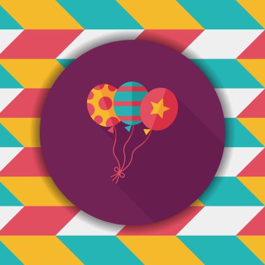 Balonlar düz simgesi ile uzun gölge, eps10