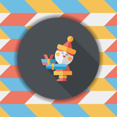 Noel Baba uzun gölge, eps10 düz simgesi