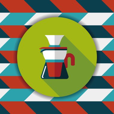 Uzun Gölge, eps10 ile kahve su ısıtıcısı düz simgesi