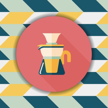 Uzun Gölge, eps10 ile kahve su ısıtıcısı düz simgesi